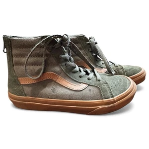 Vans Kids Suede Gum Sk8-Hi Zip Shoes 751505 Grape Leaf Canteen Size 3.0 - Picture 1 of 8