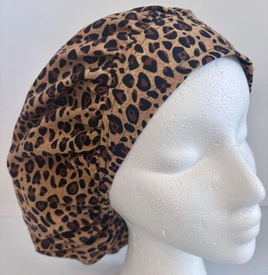 Cheetah Scrub Hat Small Bouffant Medical Surgery Hat - Image 1 of 4