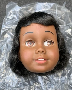 Black Chatty Cathy 1960’s Doll Head Perfect Hair Unused - Picture 1 of 8