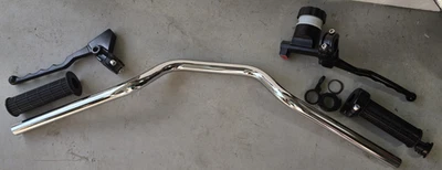 MZ ETZ 250 251 TIMON COMPLETO MANILLA DE CLOCHE BOMBA DE FRENO PUÑOS AHOGADOR Foto 1 de 4