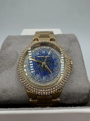 Michael Kors Camille Gold Pave Glitz Blue Crystal Watch Stainless Steel MK7341 - Image 1 of 4