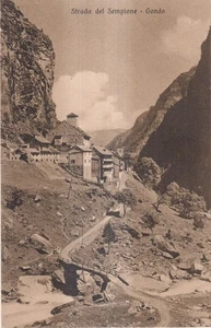 Strada Del Sempione Gondo - non viaggiata piccola bianco nero senza francobollo - Picture 1 of 2