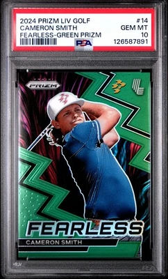 126587891 Cameron Smith 2024 Panini Prizm LIV #14 Green Fearless/18 PSA 10 Foto 1 de 3