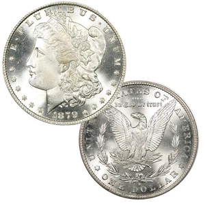 1879 S Morgan Silver Dollar $1 Brilliant Uncirculated BU 90% Silver - Picture 1 of 3