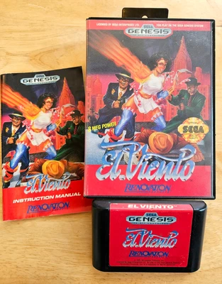 Sega Genesis (CIB) - El Viento - (GOOD & COMPLETE) Game, Box, Hang Tab & Manual - Image 1 of 4