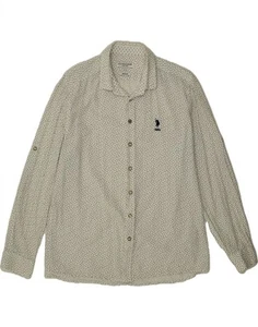U.S. POLO ASSN. Mens Shirt Large White Flecked Cotton BH08 - Picture 1 of 4
