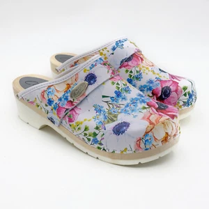 PERFECT GIFT CLOGERS Holzclogs Damen HOLZ Holzschuhe Pantoletten 35-42 Blumen