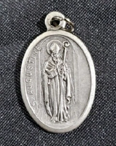 Saint Augustine Medal - Patron Saint of Brewers - with 24" Silver Chain - Picture 1 of 3