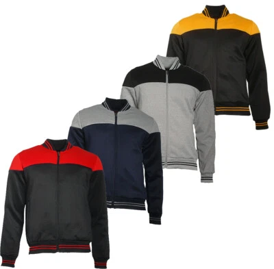 Chaqueta Para Hombre Ligera Multi-Bolsillo Malla Pista Estilo Cremallera Completa Abrigo Bombardero Foto 1 de 4