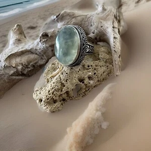 Size 6 Prehnite Gemstone Ring -Sterling silver 925 plated - Brand New - Bild 1 von 4
