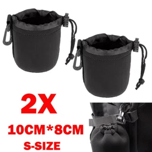 2x S DSLR Camera Len Pouch Case Bag Cover Neoprene For Canon Nikon Panasonic US - Picture 1 of 9