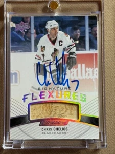 2019-20 Upper Deck Engrained Flexures Stick Autograph Chris Chelios Chicago - Picture 1 of 2