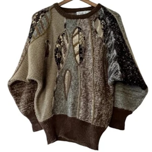 Carducci Vintage 3D Knit Sweater Womens Small 80s 90s Glam Embossed Textured - Picture 1 of 7