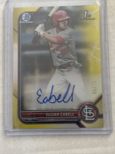 2021 Bowman Chrome 1st Bowman Gold /75 Auto Elijah Cabell 