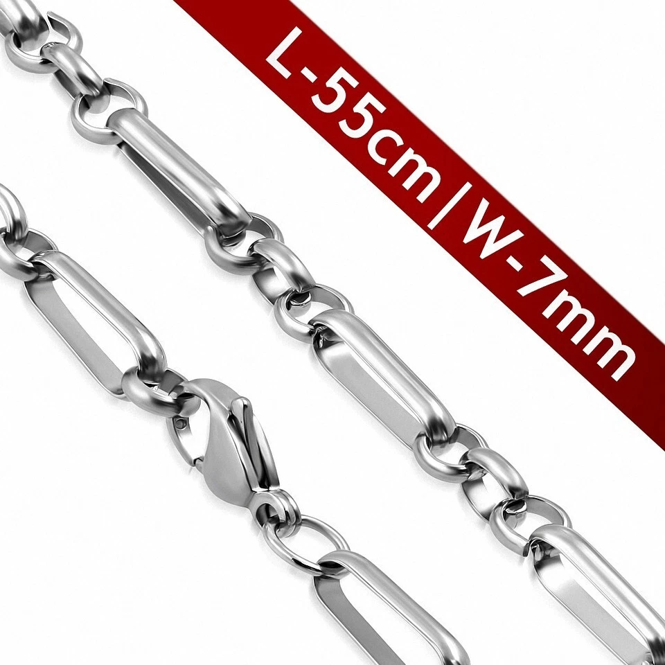 Catena Uomini IN Acciaio Maglie Ovali 55 CM X 7 MM - Immagine 1 di 1