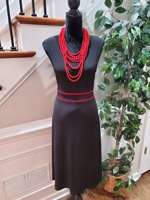 Madison Leigh Women's Black Polyester Scoop Neck Sleeveless Knee Length Dress 12 - Image 1 of 4