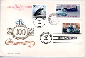 #3335 ALL ABOARD TRAIN #3185K STREAMLINED DESIGN NAKANO PERFINS ROMANIA - Picture 1 of 1