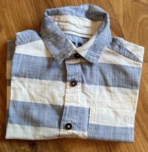 Boys 3-4 Years Short Sleeve Shirt Blue & White Striped Bhs - Picture 1 of 7