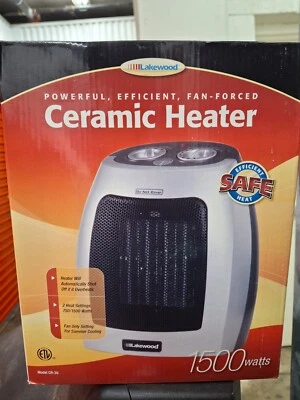 Aquecedor espacial Lakewood 1500 Watts modelo CR-30 utilitário portátil testado calor forçado - Imagem 1 de 4