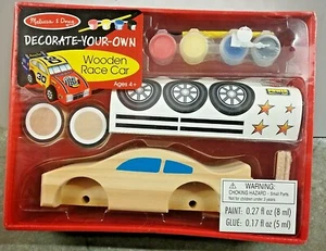 Wooden Race Car Melissa & Doug Create & Decorate Your Own Car Art Paint Sealed - Picture 1 of 3