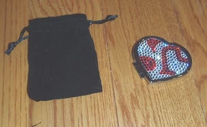 Swarovski Crystal ~ Heart Shaped Mirror Compact w/ carrying bag ~ NEW in BOX - Picture 1 of 2