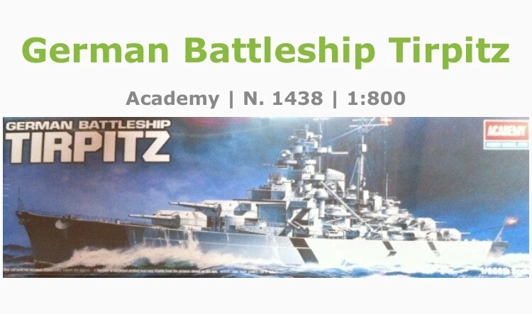 Academy 1438 1/800 Modellino Nave Da Guerra Tirpitz German Battleship Model Kit - Immagine 1 di 1