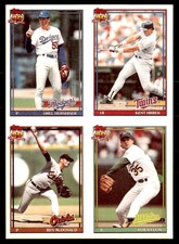1991 Topps Cracker Jack II 4-in-1 Ben McDonald/Orel Hershiser/Kent Hrbek/Bob
