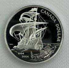 2004 CANADA 400th ANNIVERSARY FIRST FRENCH SETTLEMENT PROOF SILVER DOLLAR COIN