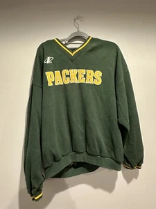 Green Bay Packers Logo Athletic Pro Line Sweater Mens XL Waffle Knit Lined VTG - Picture 1 of 3