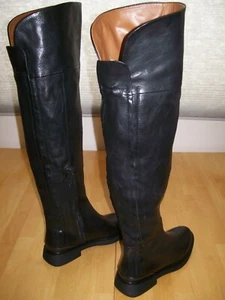 NWOB Franco Sarto *Battina* Black Leather OTK Over Knee Riding Boots Women's 7.5 - Picture 1 of 14