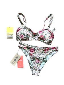 NEW NWT Maaji two pc swim suit bikini bottom bra top reversible floral M MEDIUM - Picture 1 of 12