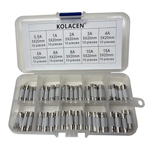 Quick Fast-Blow Ceramic Tube Fuse 5 x 20 mm Assorted Kit 0.5Amp 1Amp 2Amp 3Am... - Picture 1 of 5