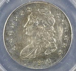 1836 50C medio dólar busto tapado AU50 ANACS limpiado y conservado - Imagen 1 de 4