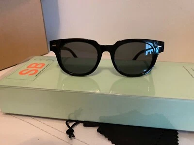 Blank retro sunglasses thick glossy black frame - Brand New - Regular Size - Imagen 1 de 2