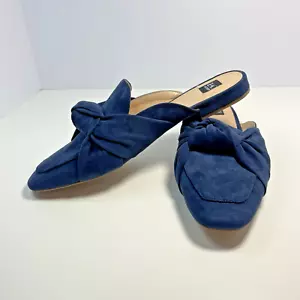 ZAC Zac Posen NWOB Nate Mules Womens Size 10 Navy Blue Slides Slip On Faux Suede - Picture 1 of 7