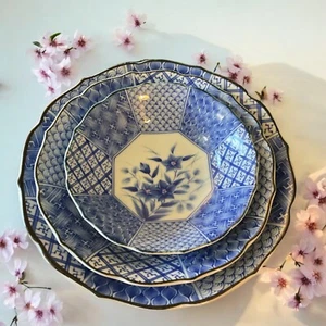 Eisen Kiln JAPANESE 3 serving bowls RARE ITEMS BLUE - Picture 1 of 6
