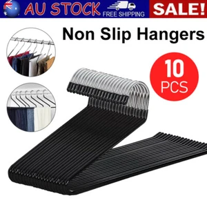 Open Design 10 Pcs Hangers Anti-slip Storage Hangers Garment Pant Coat Hanger AU - Picture 1 of 7