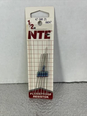 NTE Flameproof Resistor 47 Ohm 2%. 1/2W HW047 - Image 1 of 3