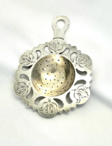Vintage Heavy 84 Sterling Silver Tea Strainer Antique 35.8 Grams EUC - Picture 1 of 6