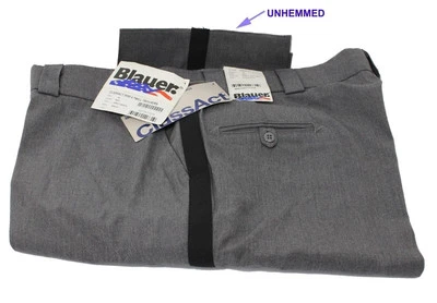 BLAUER 8950 MENS 38XUNHEMMED 4 POCKET TROUSERS TWILL PANTS GRAY w/ STRIPE - Image 1 of 3