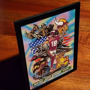 DOWNTOWN Justin Jefferson Vikings Limited Edition /100 Sports Portrait Art 12X15 - Picture 1 of 10