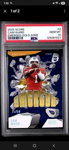 2025 PANINI SCORE EMERGED GOLD ZONE #2 CAM WARD ROOKIE RC 25/50 PSA 10 - Picture 1 of 2