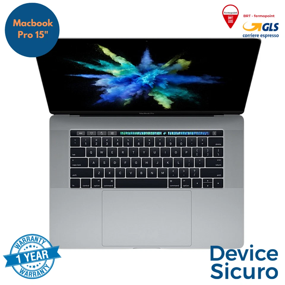 APPLE MACBOOK PRO 15" 2016 CORE i7 SSD 512 GB 16 GB RAM RICONDIZIONATO MONTEREY - Immagine 1 di 1