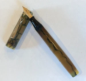 Vtg  Diamond P.P. Flat Top Fountain Pen Weidlich 14K Nib Unrestored 5 1/4" - Picture 1 of 15