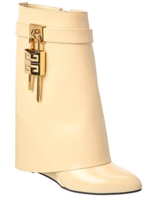 Givenchy Shark Lock Leather Bootie Women's Beige 36 - Image 1 of 4
