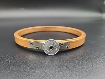 Vintage 5" Round Queen Embroidery Hoops Felt Lined With Tension Wheel Dial - Image 1 of 4