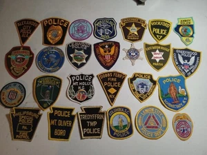 26 ASSORTED STATE POLICE SHERIFF PATCH LOT  LA NY NV MO PA TN AL IL AR++  - Picture 1 of 5
