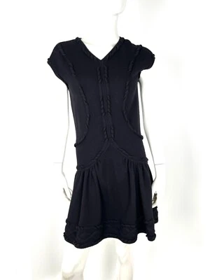 Auténtico Vestido CHANEL Sin Mangas Lana Cachemira Negro Hasta la Rodilla 36 4 6 Foto 1 de 4