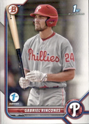 2022 BOWMAN DRAFT 1ST EDITION PHILADELPHIA PHILLIES GABRIEL RINCONES #BD-142 - Image 1 of 2