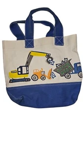 Construction Preppy Icon Pottery Barn Kinder Canvas bestickt Beuteltasche 13,5x15,5x5 - Bild 1 von 5
